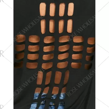 leeveless T-shirt with Cross Back - Black