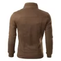 Slim Solid Color Pocket Men Jacket - Coffee