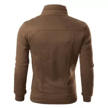 Slim Solid Color Pocket Men Jacket - Coffee