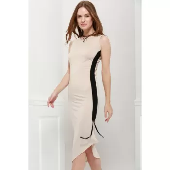 Slimming Side Drawstring Design Khaki Women's Maxi Dress - Khaki One