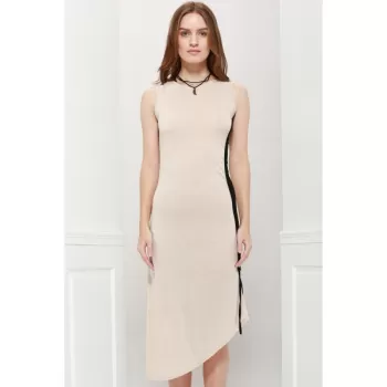 Slimming Side Drawstring Design Khaki Women's Maxi Dress - Khaki One