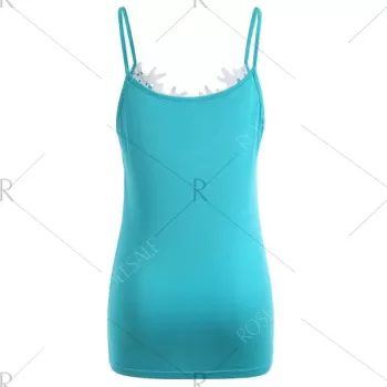 Slip Top with Lace - Light Blue
