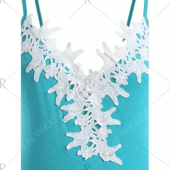 Slip Top with Lace - Light Blue