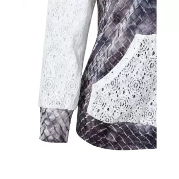 Snake Print Kangaroo Pocket Hoodie -