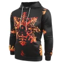 Snowflake Print Pocket Long Sleeve Hoodie -