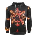 Snowflake Print Pocket Long Sleeve Hoodie -