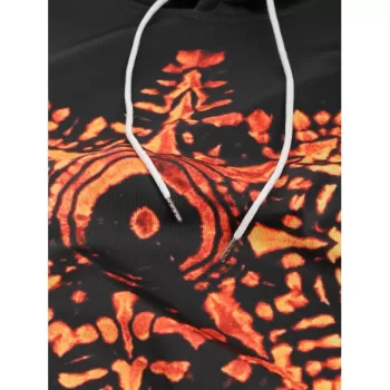 Snowflake Print Pocket Long Sleeve Hoodie -