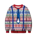 Snowflakes Snowman Faux Tie Christmas Sweatshirt -