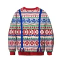 Snowflakes Snowman Faux Tie Christmas Sweatshirt -