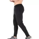 Solid Color Casual Drawstring Jogger Pants - Black