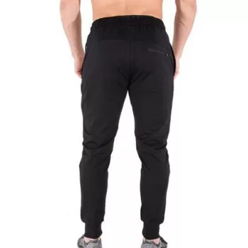 Solid Color Casual Drawstring Jogger Pants - Black
