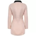Solid Color Single-Breasted Ladylike Style Long Sleeves Irregular Women's Coat - Pink One