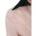 Solid Color Single-Breasted Ladylike Style Long Sleeves Irregular Women's Coat - Pink One