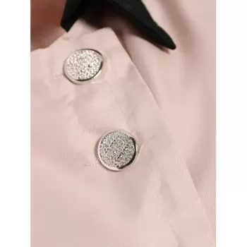 Solid Color Single-Breasted Ladylike Style Long Sleeves Irregular Women's Coat - Pink One