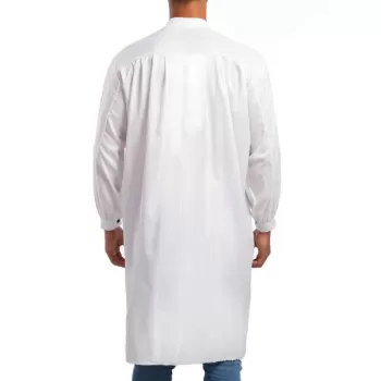 Solid One Button Long Shirt - White