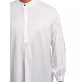 Solid One Button Long Shirt - White