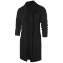 Solid Open Front ongline Coat - Black