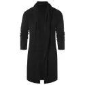 Solid Open Front ongline Coat - Black