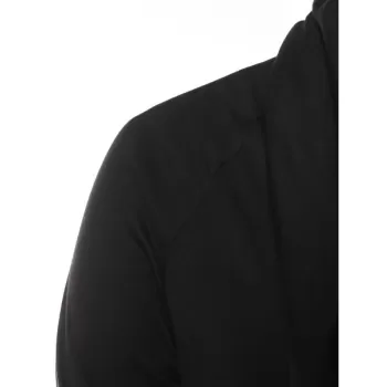 Solid Open Front ongline Coat - Black