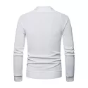 Solid Pocket Button Up Thin Knit Sweater - White