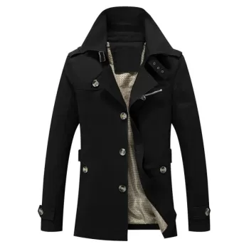 Solid Pockets Button Up Jacket - Black