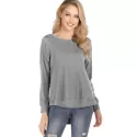 olid Round Neck High Low Tee - Gray