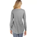 olid Round Neck High Low Tee - Gray