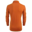 Solid Turtneck Toggle Button Pullover ong Sleeve T-shirt - Papaya Orange