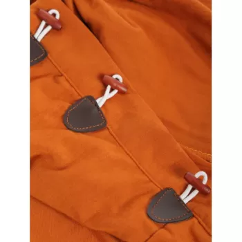 Solid Turtneck Toggle Button Pullover ong Sleeve T-shirt - Papaya Orange