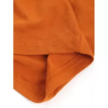 Solid Turtneck Toggle Button Pullover ong Sleeve T-shirt - Papaya Orange