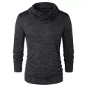 Space Dye Turtle Neck T-shirt - Black