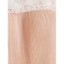 Spaghetti Strap Lace Insert Pleated Blouse - Light Pink