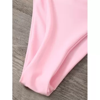 Spaghetti Strap Low Waisted Bikini Swimwear - Pink