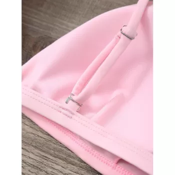 Spaghetti Strap Low Waisted Bikini Swimwear - Pink