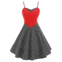 paghetti trap Polka Dot Retro Dress - Black