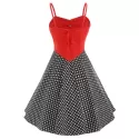 paghetti trap Polka Dot Retro Dress - Black