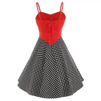 paghetti trap Polka Dot Retro Dress - Black