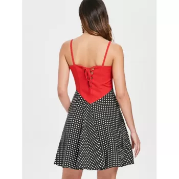 paghetti trap Polka Dot Retro Dress - Black