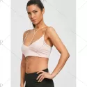 Spaghetti Strap Strappy Crop Top - Nude Pink