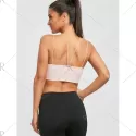 Spaghetti Strap Strappy Crop Top - Nude Pink