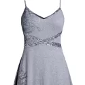 Spaghetti Strap Tree Print Sequined Dress - Gray Cloud