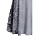 Spaghetti Strap Tree Print Sequined Dress - Gray Cloud