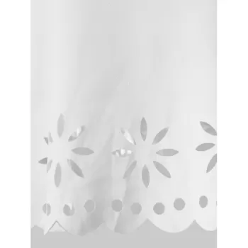 Split Sleeve Laser Cut Blouse - White