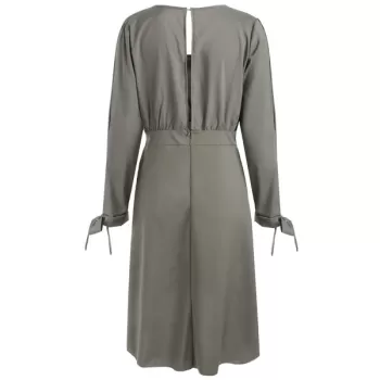 plit leeve V Neck Dress - Granite