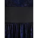 Square Neck Lace Layered A Line Flounce Dress - Deep Blue