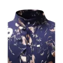 tand Collar Gilding Print hirt - Cadetblue