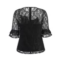 Star Lace Top with Camisole - Black