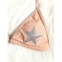 Star Sequined Micro Bikini Set - Orangepink