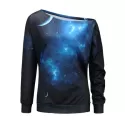tarry ky Universe Print One houlder weatshirt - Black And Blue