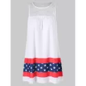 Stars and Stripes ini Sleeveless Dress - White